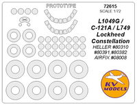 Lockheed Constellation L1049G / C-121A / L749 (HELLER/ AIRFIX) + prototype masks and masks for wheels