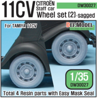 11CV Staff car Sagged wheel set (2) (for Tamiya 1/35)