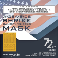 Curtiss A-25 A-5-CS Shrike - Canopy&Wheels Die-cut Flexible Mask (for Dragon 5115 kit)