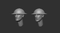 Headers with British Helmet Mk.1 - Image 1