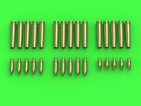 German 2cm ammunition (cal. 20x138B) for Flak 30/38, KwK 30/38 - shells (15pcs) and 3 types of projectiles (5pcs of each type)