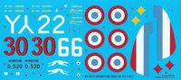 Dewoitine D 520 GC II/3 & III/3: Capt. Bissoudre n 220 code 2 - 06/1940, Sgt/C Killy n 208 code 30 - 05/1940, Capt. Naudy n 218 code Y - 05/1940, Adj./C Leblanc n 207 code 6 – 06/1940 (4 schemes).
