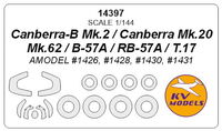 Canberra-B Mk.2 / Canberra Mk.20 / Mk.62 / B-57A / RB-57A / T.17 (AMODEL) + wheels masks - Image 1