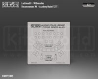 Lockheed C-130H/E Hercules wheels and canopy paint mask outside only (for Academy and Italeri 12511 kits) - Image 1