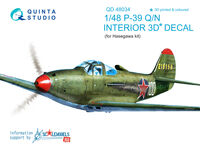 P-39Q/N  3D-Printed & coloured Interior on decal paper