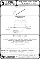 US WWII Pitot Tube - L shape type probe (1 pc) - use on export versions of US aircrafts (e.g. P-35, P-36, P-40, T-6, B-339)