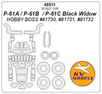 P-61A / P-61B  / P-61C Black Widow (HOBBY BOSS) + wheels masks - Image 1