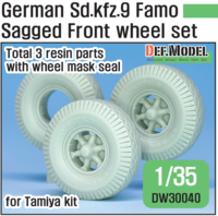 German Sd.Kfz.9 Famo Sagged front Wheel set ( for Tamiya 1/35)