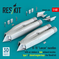 B-1B Lancer Nacelles With Air Intakes & Late Exhaust Nozzles (Type 1) (Closed Engine Bays) For Revell Kit (3D Printed)