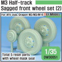 U.S M2/M3/M16 Halftrack Front Sagged Wheel set (2)( for AFV club, Dragon 1/35) - Image 1