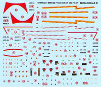 Stencils and markings Dassault Mirage F.1 B / C / CR / CT - Image 1