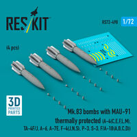 Mk.83 Bombs With MAU-91 Thermally Protected (4pcs) (A-4(C, E, F, L, M), TA-4F/J, A-6, A-7E, F-4(J, N, S), P-3, S-3, F/A-18(A, B, C, D)) (3D Printed) - Image 1