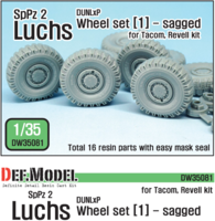 German Luchs 8X8 Dunlxp Sagged Wheel set-1 (for Takom/Revell 1/35)