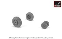 Fairey "Gannet" late type wheels w/ weighted tires of checkerboard tire pattern - Image 1