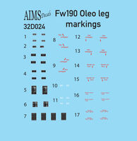 Focke-Wulf Fw-190 A/D/F - Oleo Leg Markings (for 2 aircraft)