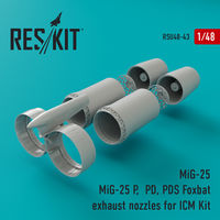 MiG-25 P,  PD, PDS Foxbat exhaust nozzles for ICM Kit