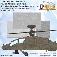 Apache AH-64 Canopy And Wheels Paint Masks Set (For Takom) - Image 1