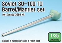 Soviet SU-100 Tank destroyer Barrel / mantlet set (for Zvezda new kit) - Image 1