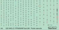 MiG-21PFM/M/MF/bis Polish stencils