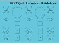 Junkers Ju-88 - fuel cell and hatches decals (for Dragon, Monogram and Revell kits) - Image 1