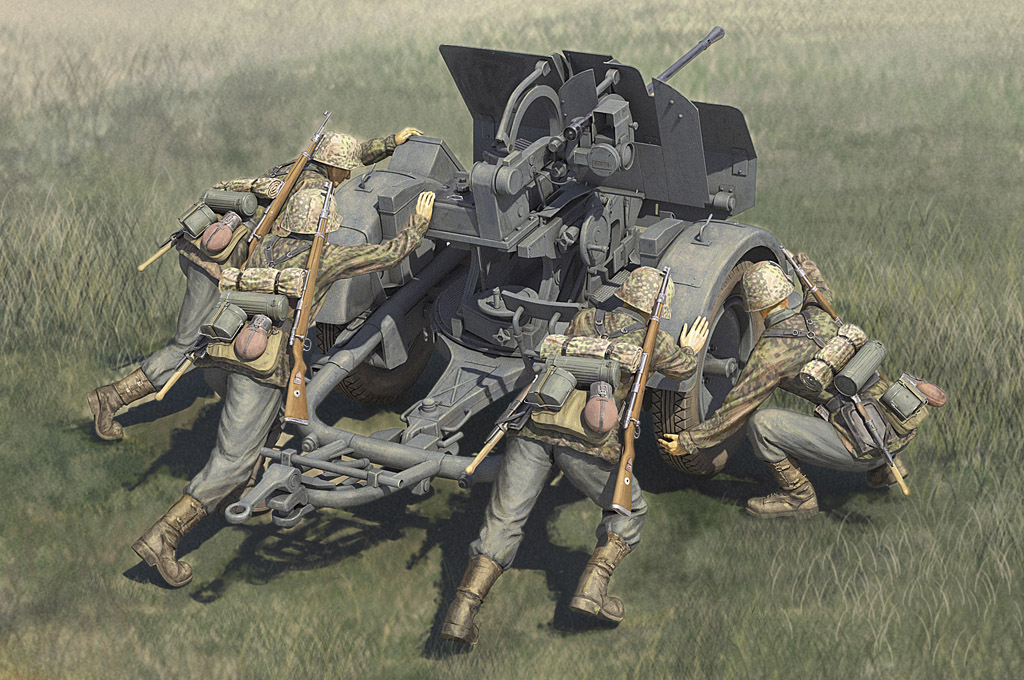German mm Flak 38 Crews Hobby Boss