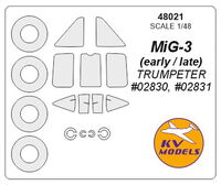 MiG-3 (early / late) - (Trumpeter) + wheels masks - Image 1